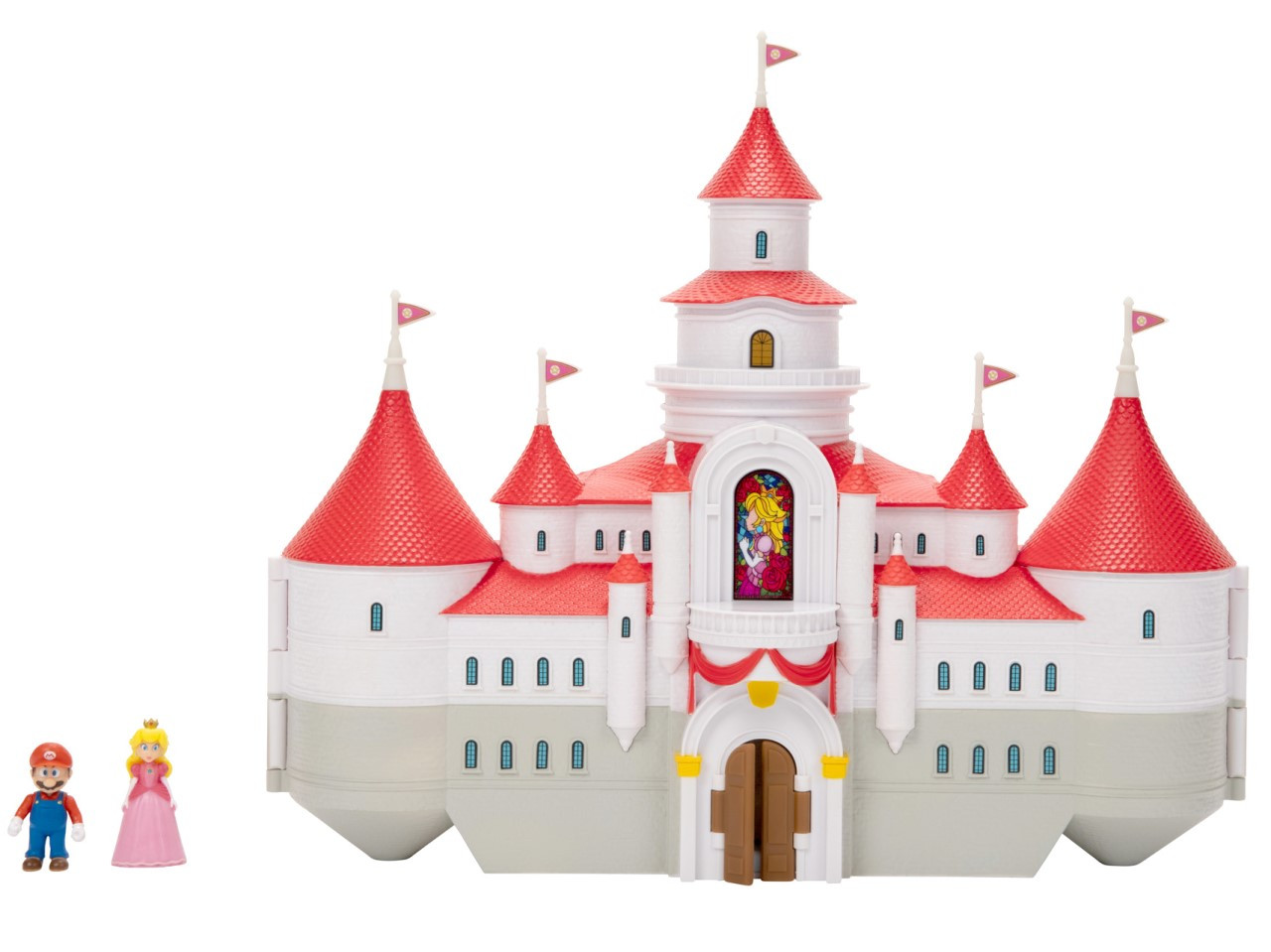 The Super Mario Bros. Movie – Mushroom Kingdom Castle Playset with Mini 1.25” Mario and Princess Peach Figures The Super Mario Bros. Movie – Mushroom Kingdom Castle Playset with Mini 1.25” Mario and Princess Peach Figures