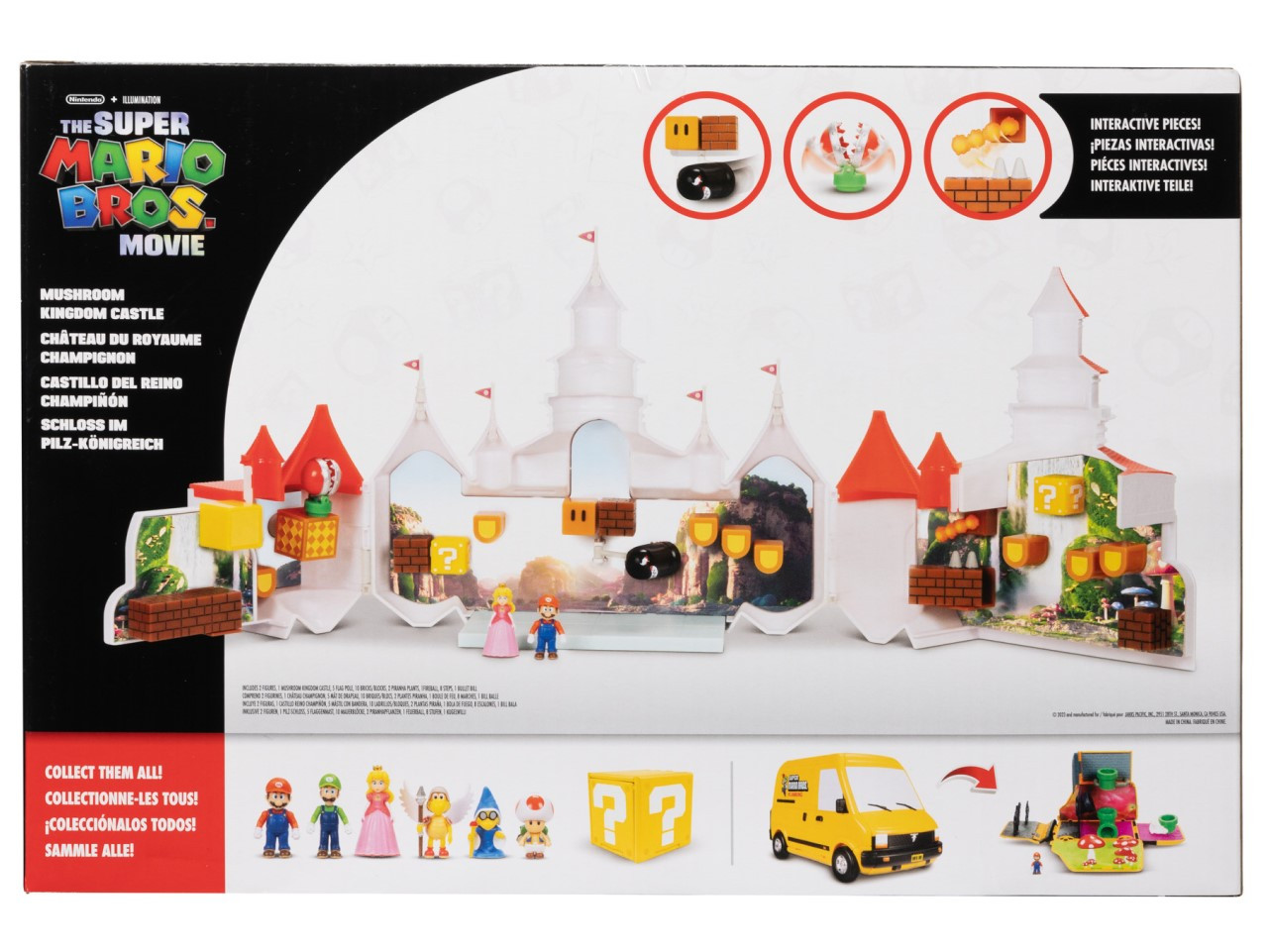 The Super Mario Bros. Movie – Mushroom Kingdom Castle Playset with Mini 1.25” Mario and Princess Peach Figures The Super Mario Bros. Movie – Mushroom Kingdom Castle Playset with Mini 1.25” Mario and Princess Peach Figures