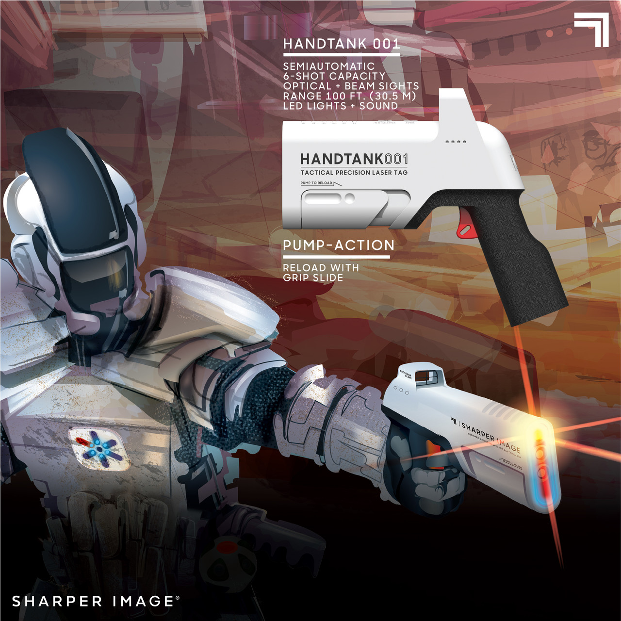 Sharper Image Laser Tag Battle Pack 2-Player Tactical Precision, 4pcs - White Sharper Image Laser Tag Battle Pack 2-Player Tactical Precision, 4pcs - White