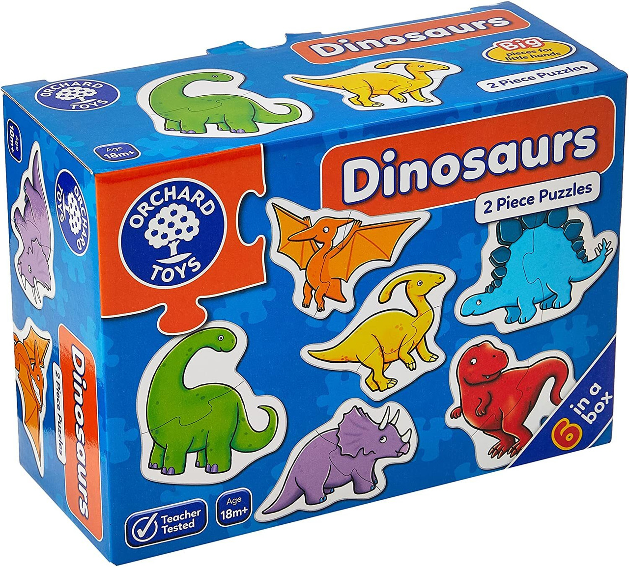 Orchard Toys Dinosaur 6 x 2 Piece Puzzles