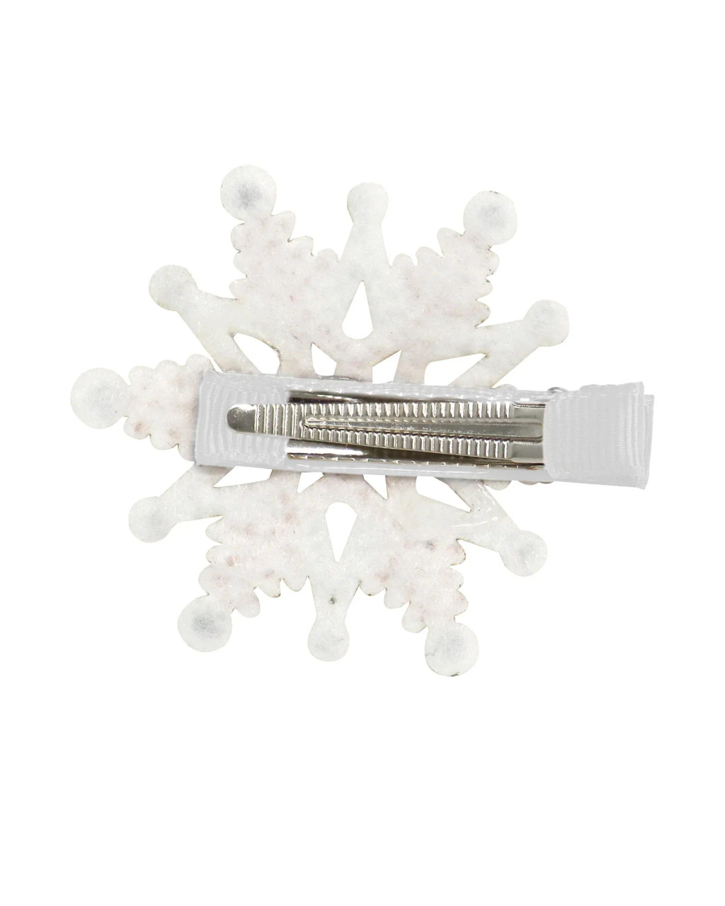 Pink Poppy Christmas Hairclip Gold Rhinestone Snowflake