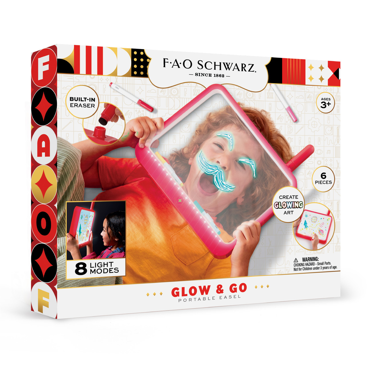 F.A.O. Schwarz Glow & Go Portable Easel, 6pcs