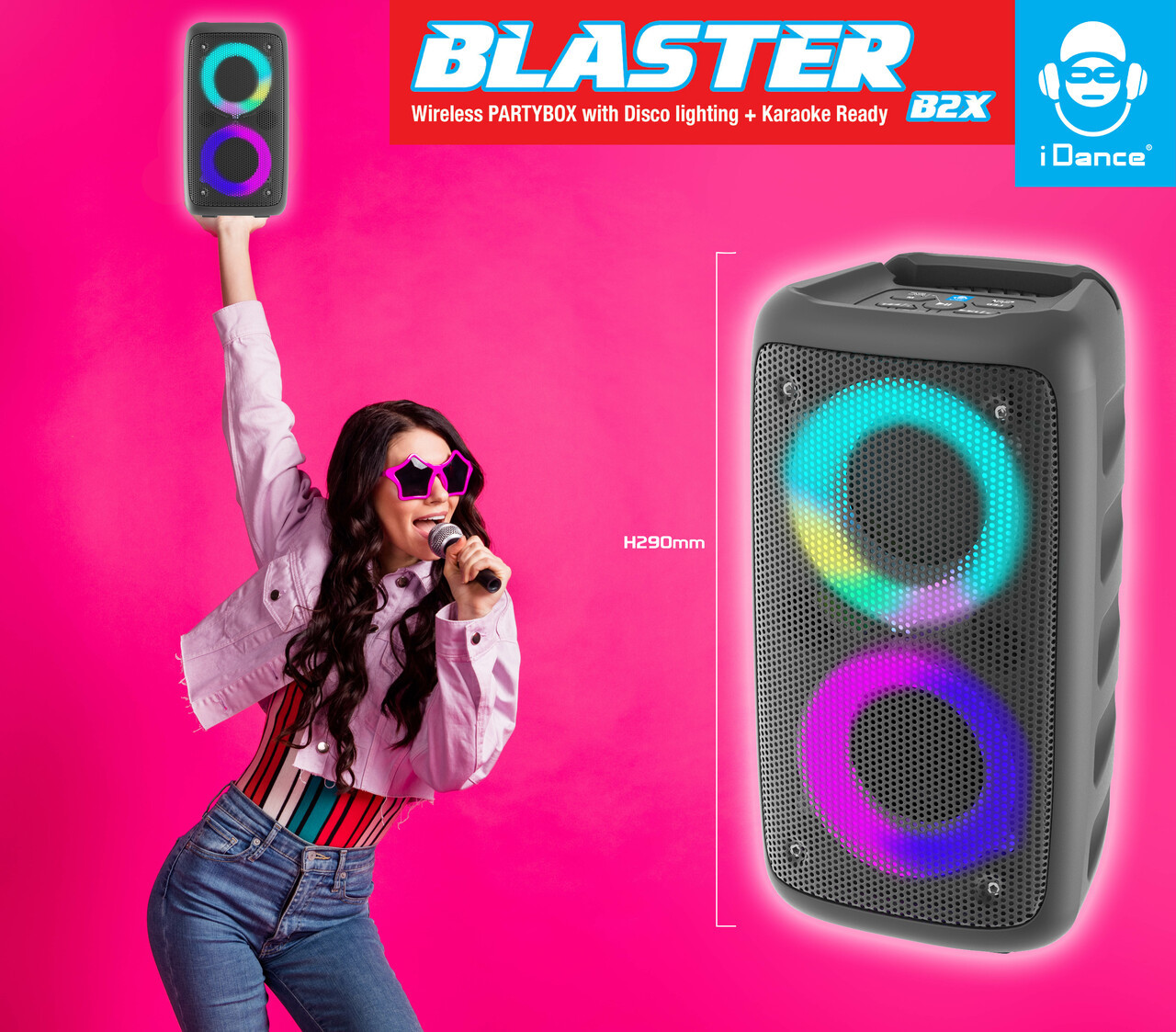 iDance Wireless PARTYBOX with Disco lighting & Karaoke