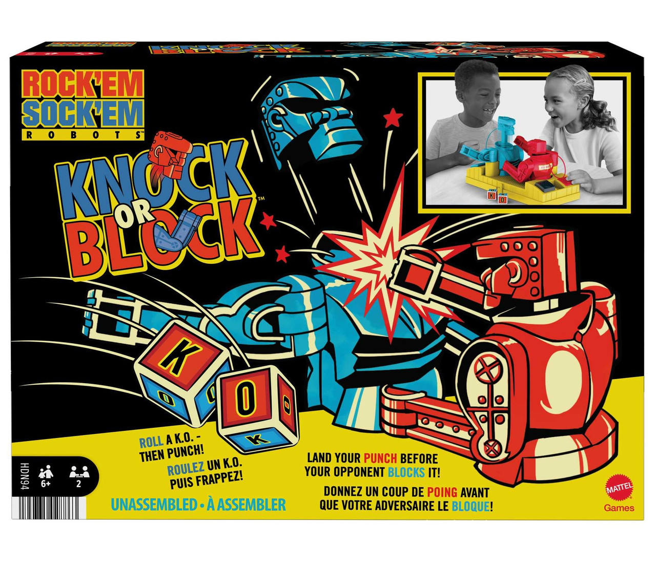Rock 'Em Sock 'Em Robots Game - Knock or Block Fighting Robots