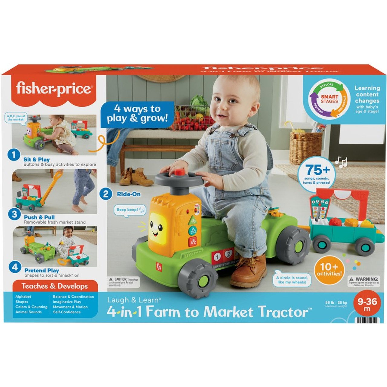 Fisher-Price Laugh & Learn 4-in-1 Farm to Market Tractor