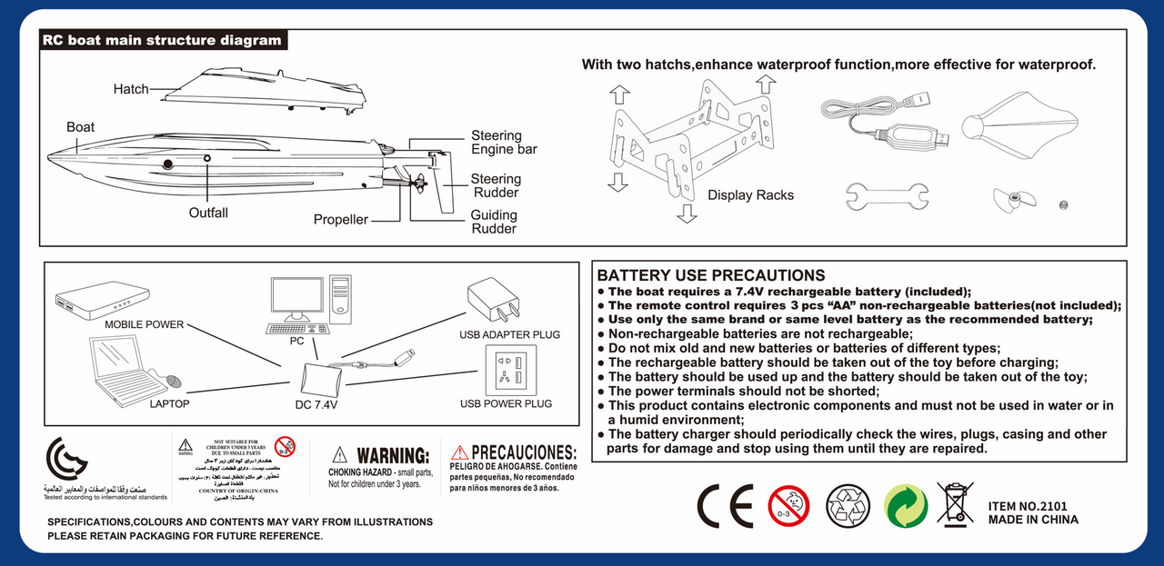 RC High Speed Led Boat 30cm