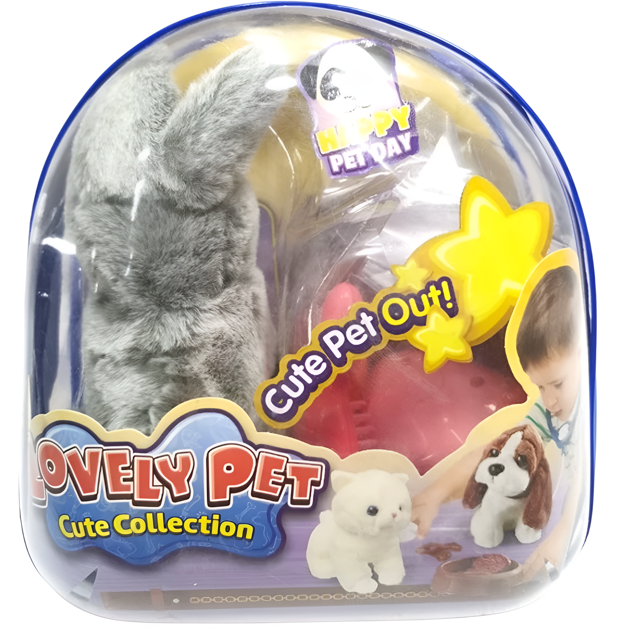 Plush Bunny Backpack with Accessories - Grey