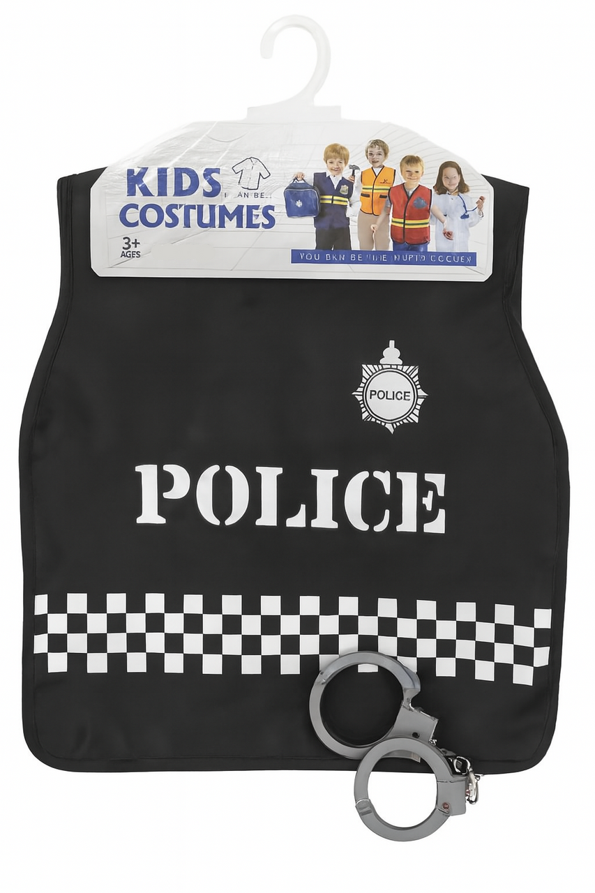 Black Special Police Vest With Handcuffs