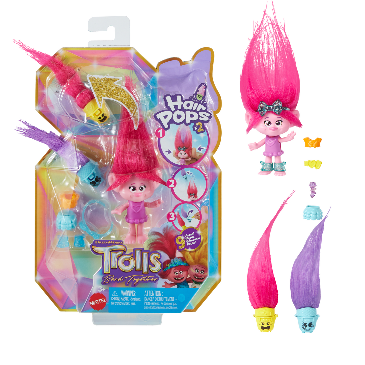 Trolls Band Together Hair Pops Small Dolls & Accessories Trolls Band Together Hair Pops Small Dolls & Accessories