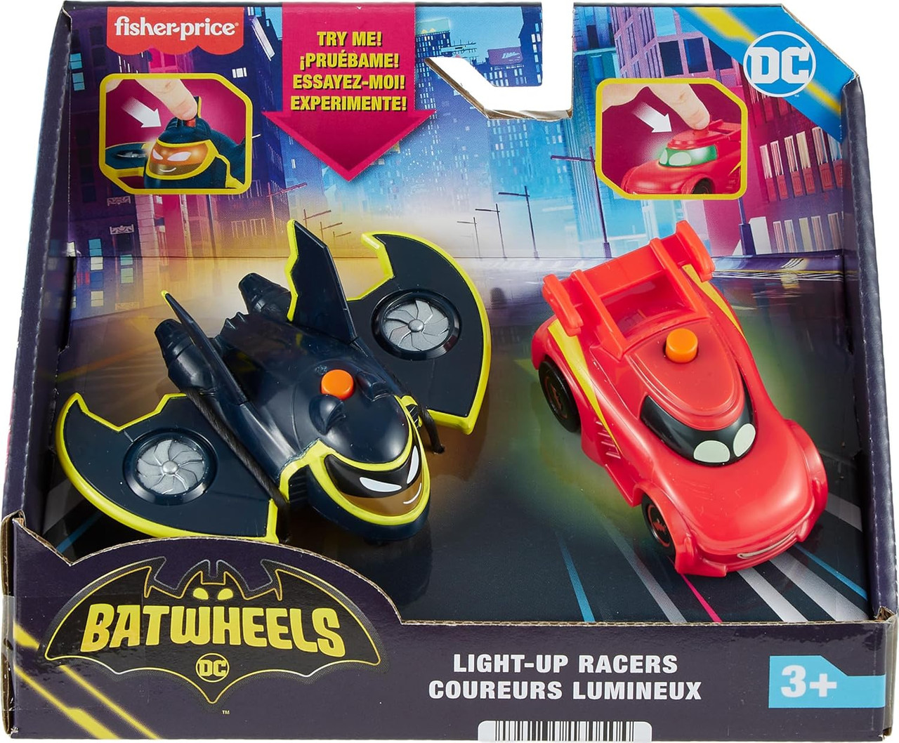 Fisher-Price DC Batwheels Light-Up 1:55 Scale Cars 2-Pack Fisher-Price DC Batwheels Light-Up 1:55 Scale Cars 2-Pack
