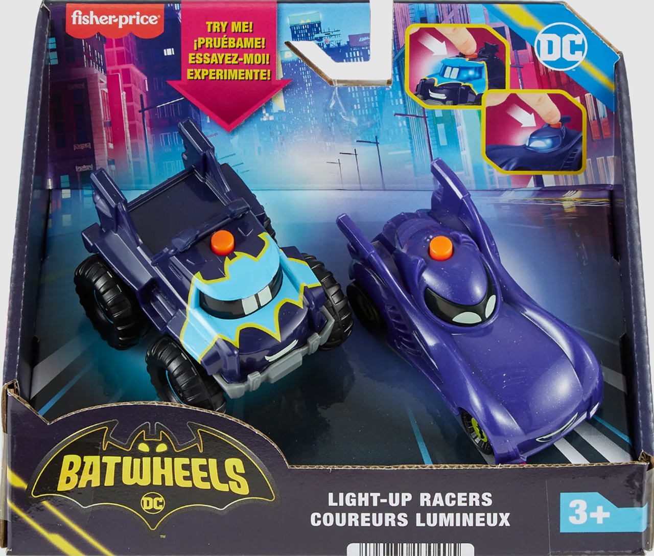 Fisher-Price DC Batwheels Light-Up 1:55 Scale Cars 2-Pack Fisher-Price DC Batwheels Light-Up 1:55 Scale Cars 2-Pack