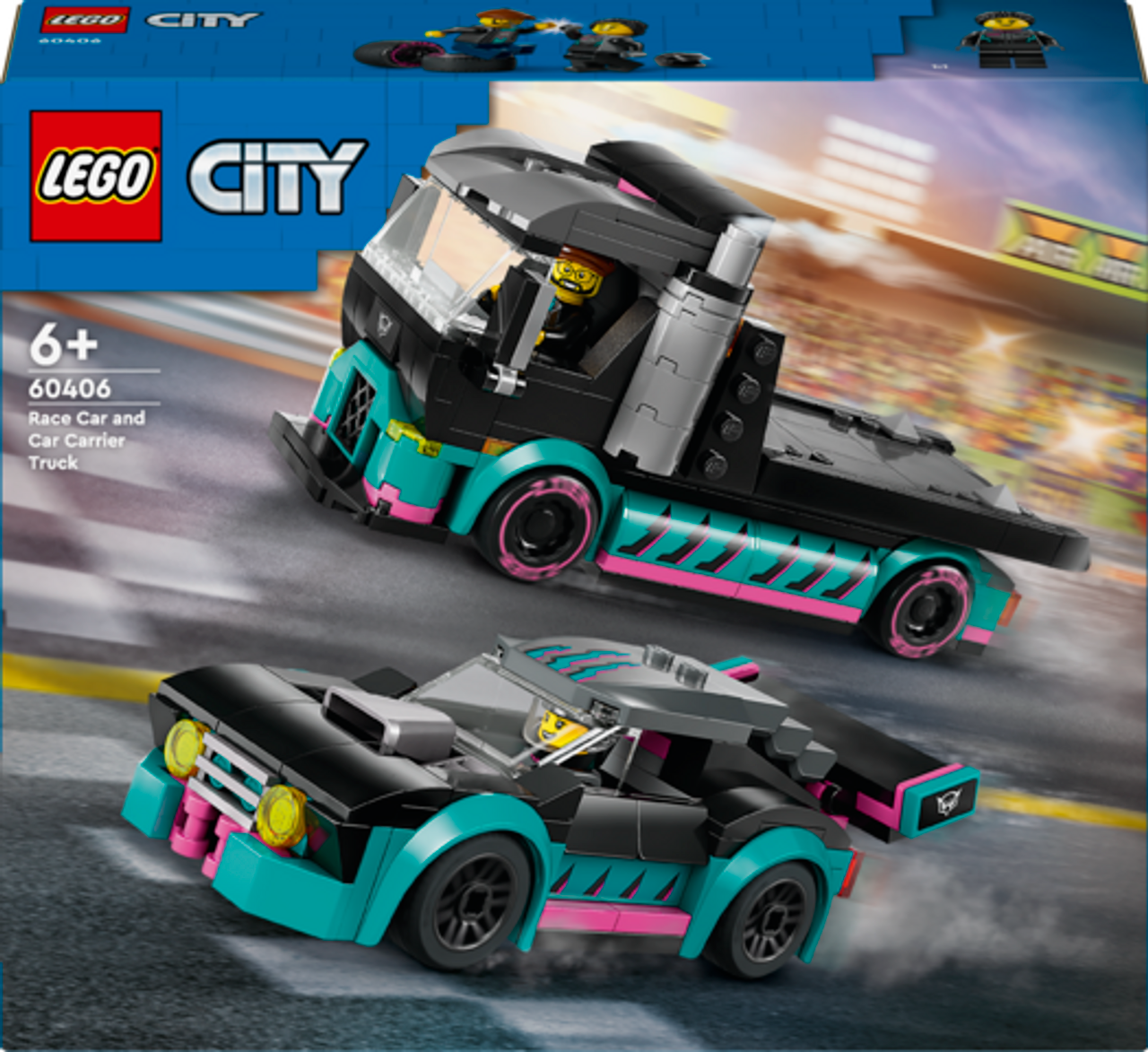 LEGO City Race Car and Car Carrier Truck 60406