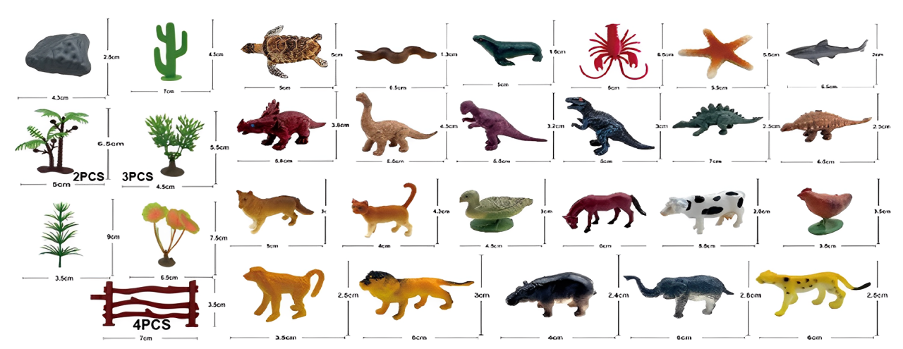 Animal World Small 4 Pack - 38pcs