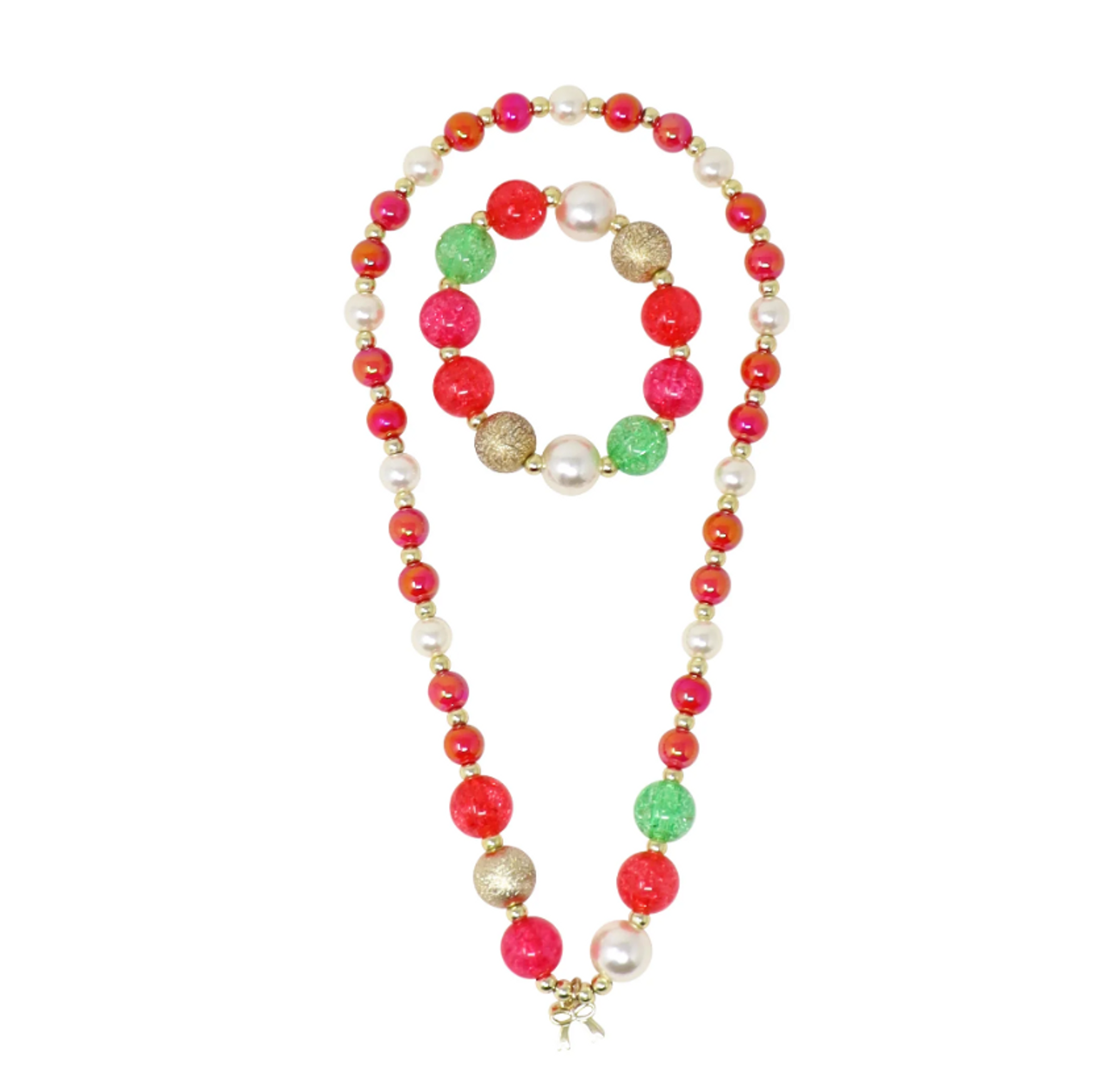 Brilliant and Bright Bow Pendant Necklace with Bracelet Set Brilliant and Bright Bow Pendant Necklace with Bracelet Set