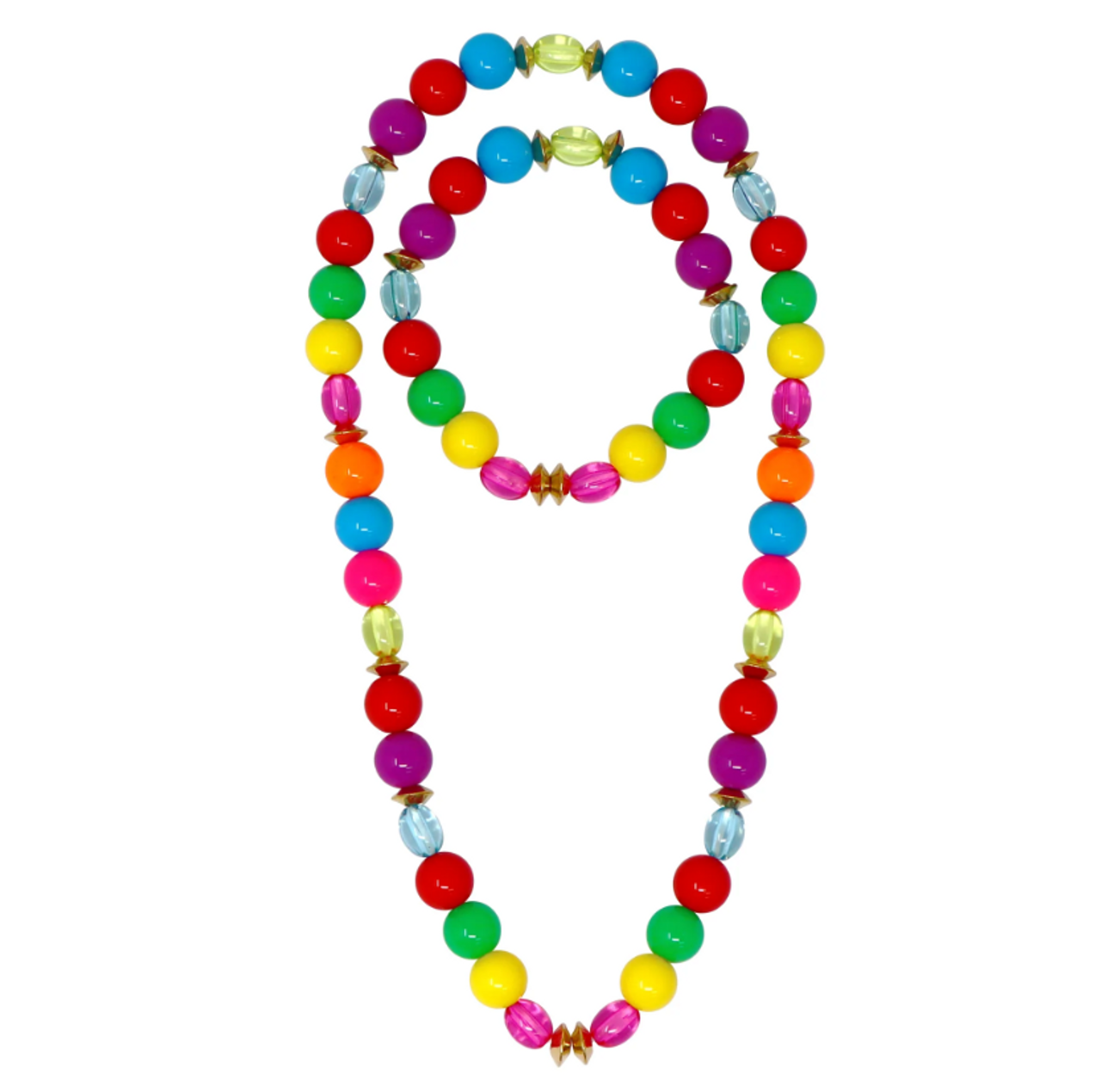Rainbow Beaded Necklace / Bracelet Set