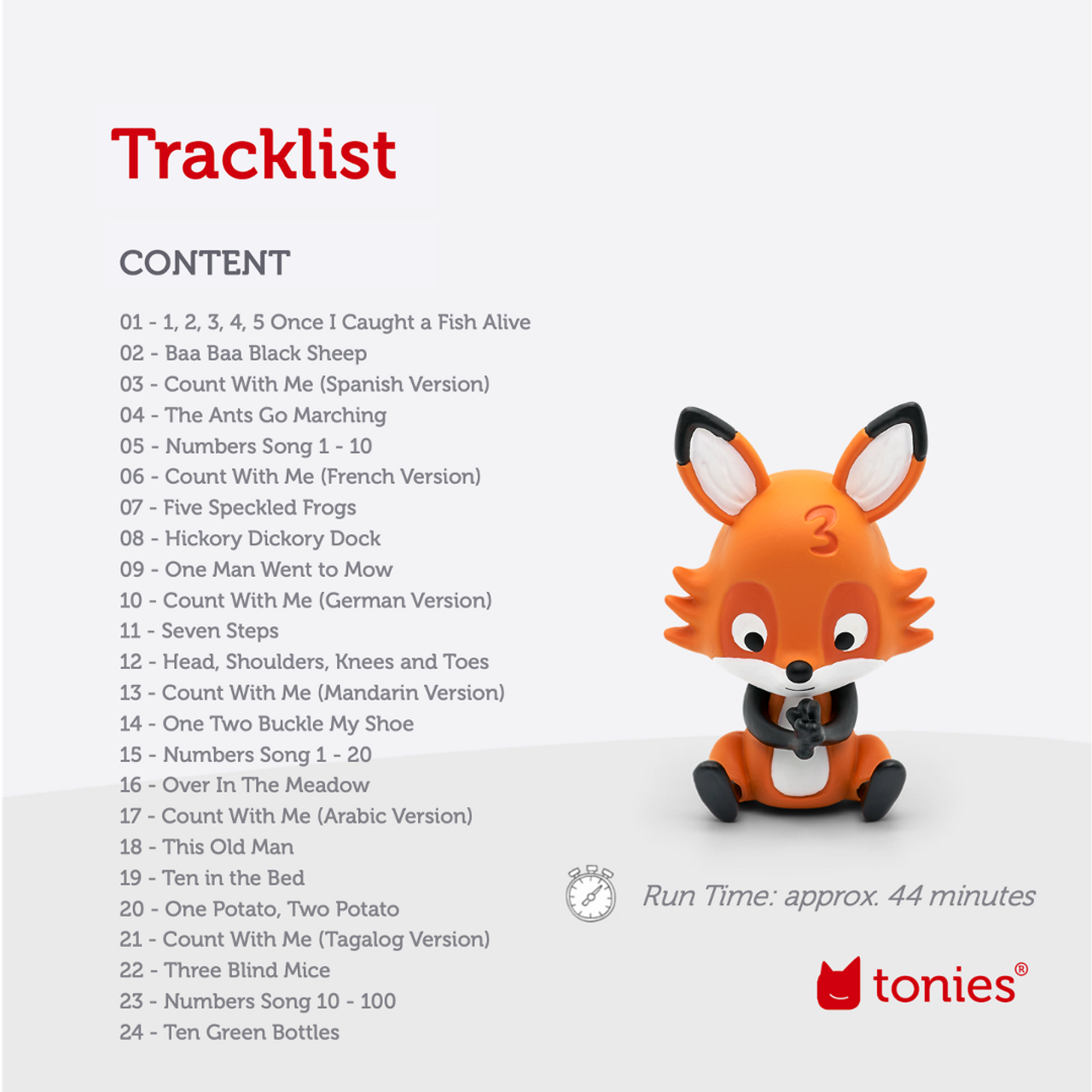 Favourite Children's Songs - Counting Songs Tonie Audio Character Favourite Children's Songs - Counting Songs Tonie Audio Character
