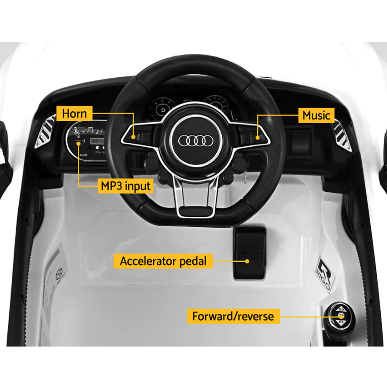 Audi R8 Sport Edition 6V Baby Ride on - White Audi R8 Sport Edition 6V Baby Ride on - White