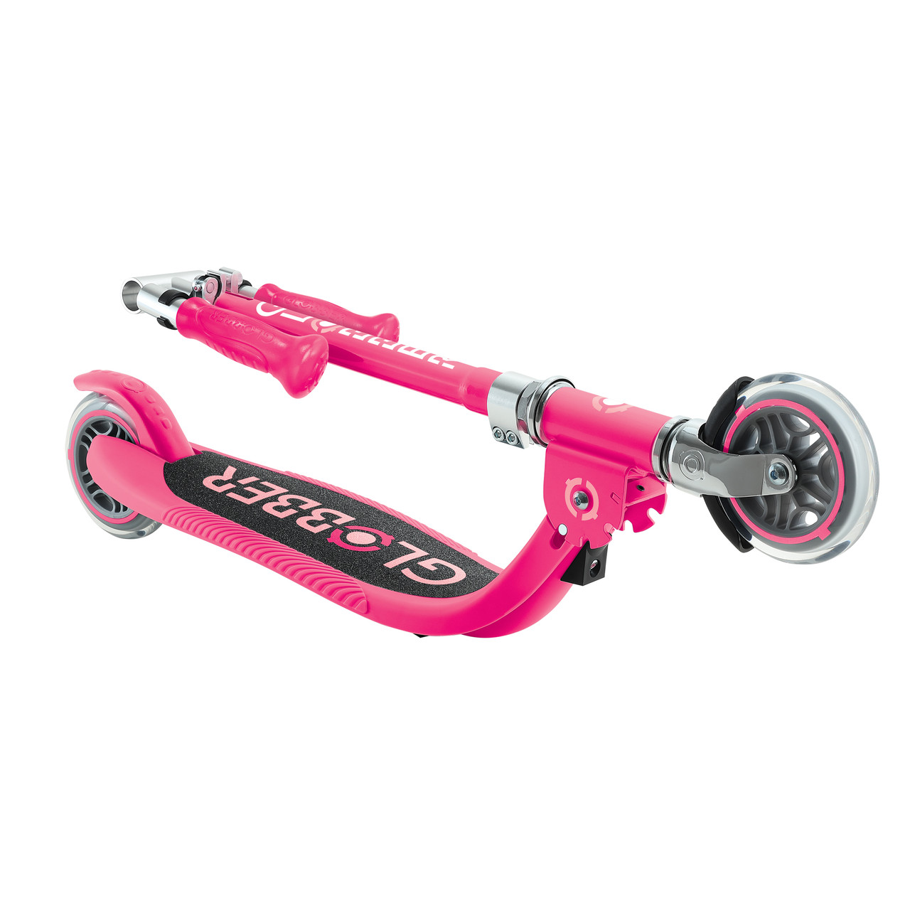 Globber FLOW FOLDABLE JUNIOR with lights - Pastel Pink/ Fuchsia