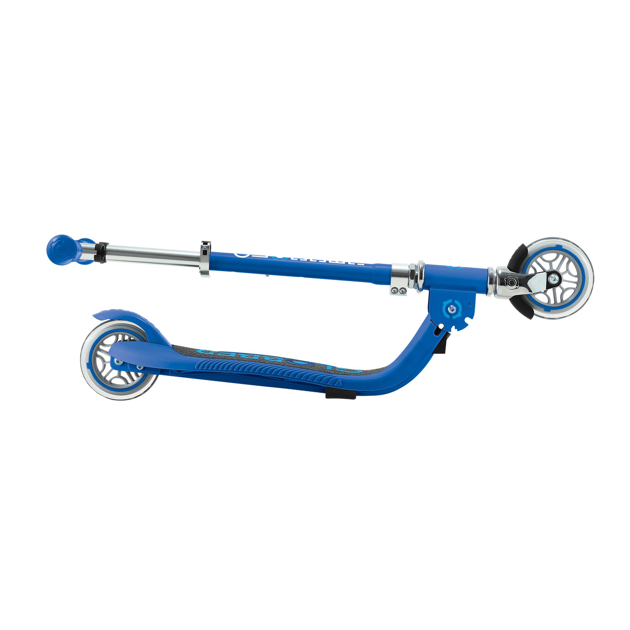 Globber FLOW FOLDABLE JUNIOR with lights - Navy Blue/ Sky Blue