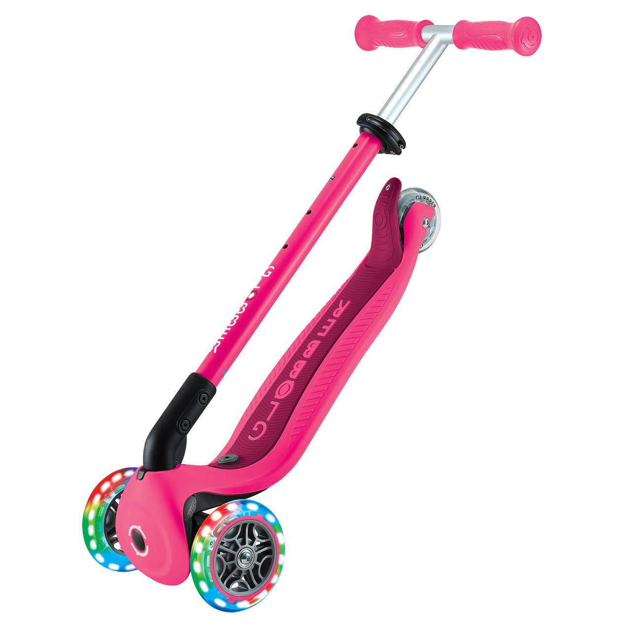 Globber GO UP ACTIVE with Lights - Fuchsia/ Dark Pink | Toymate