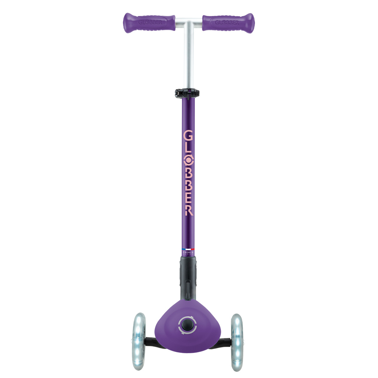 Globber PRIMO FOLD PLUS LIGHTS Scooter V2 - Dark Purple / Pastel Pink