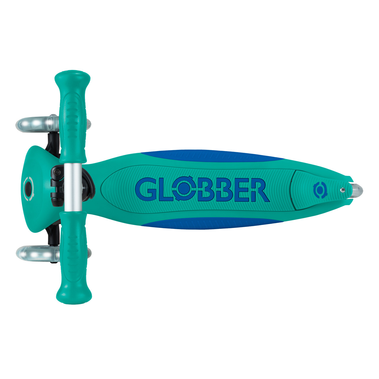 Globber PRIMO FOLD PLUS LIGHTS Scooter V2 - Emerald Green/ Navy Blue