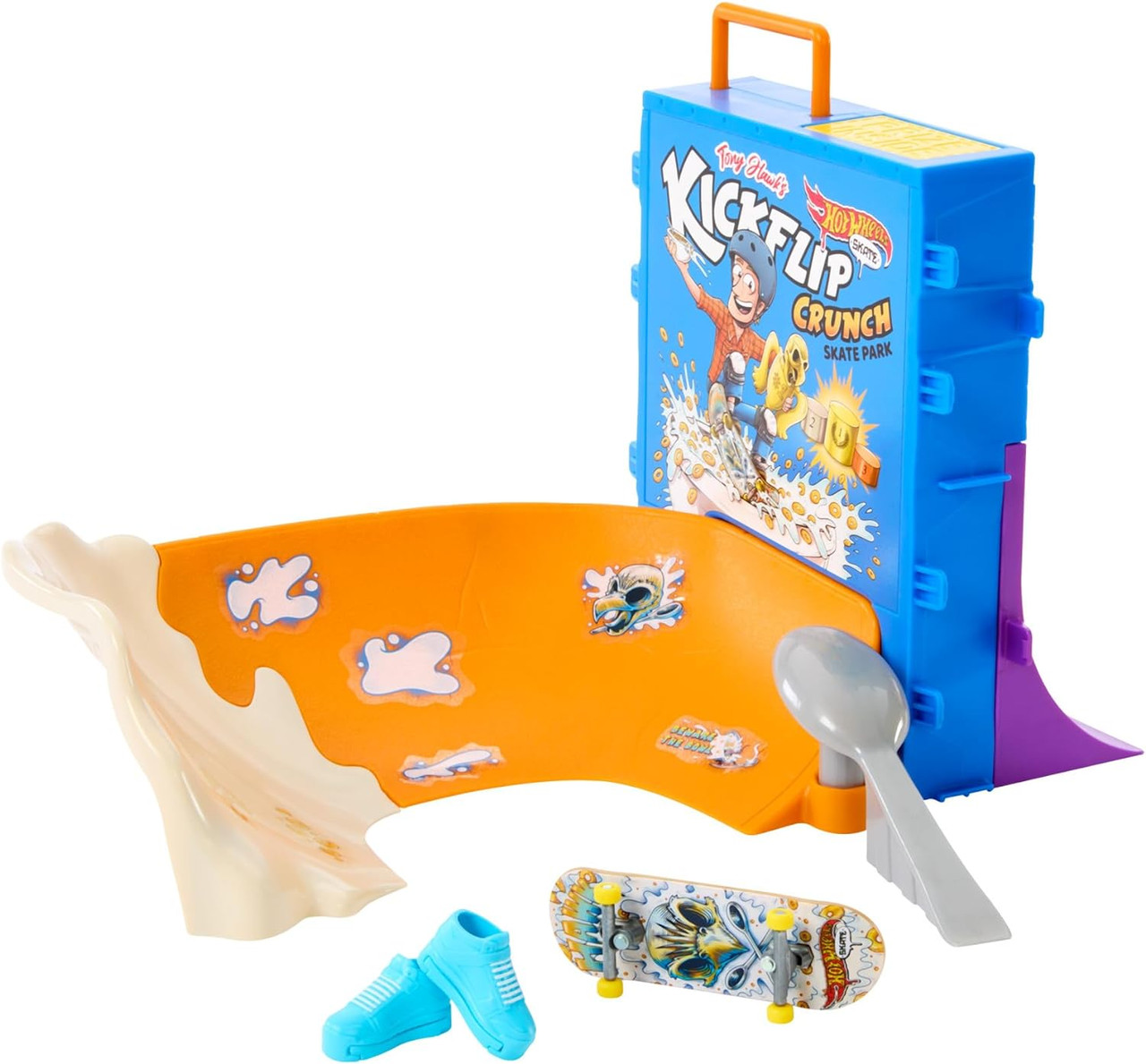 Hot Wheels Skate Tony Hawk Cereal Skate Bowl Fingerboard Set