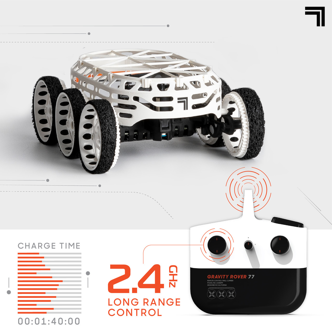 Sharper Image Remote Control Gravity Rover Wall-Ceiling Crawler Sharper Image Remote Control Gravity Rover Wall-Ceiling Crawler