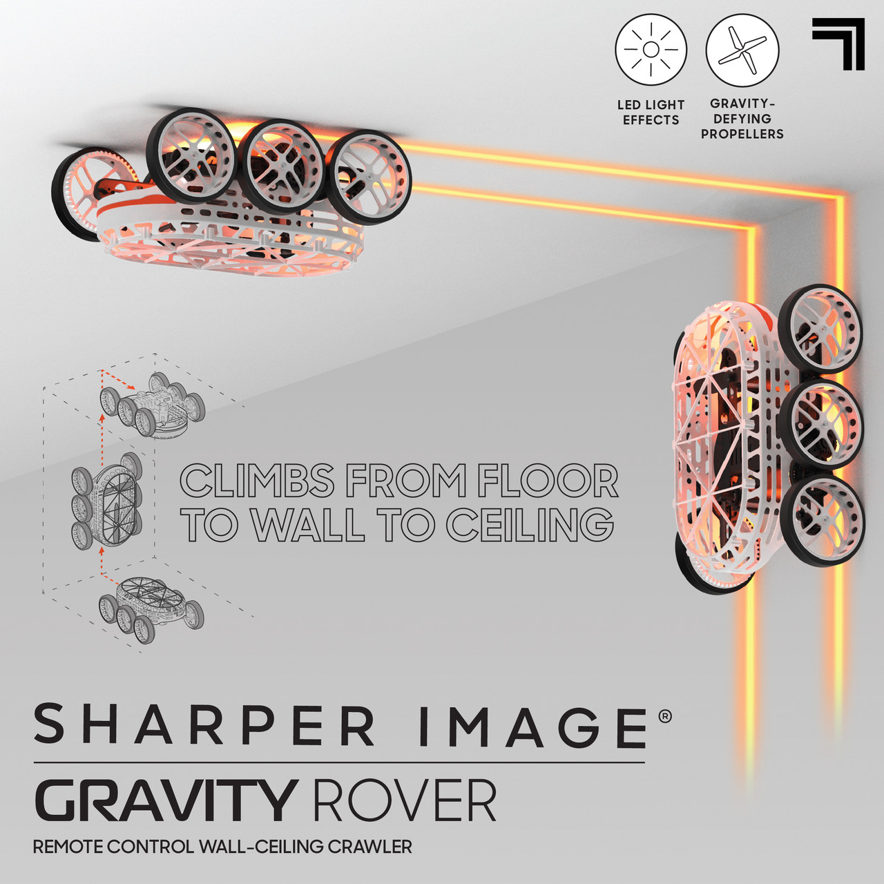 Sharper Image Remote Control Gravity Rover Wall-Ceiling Crawler Sharper Image Remote Control Gravity Rover Wall-Ceiling Crawler