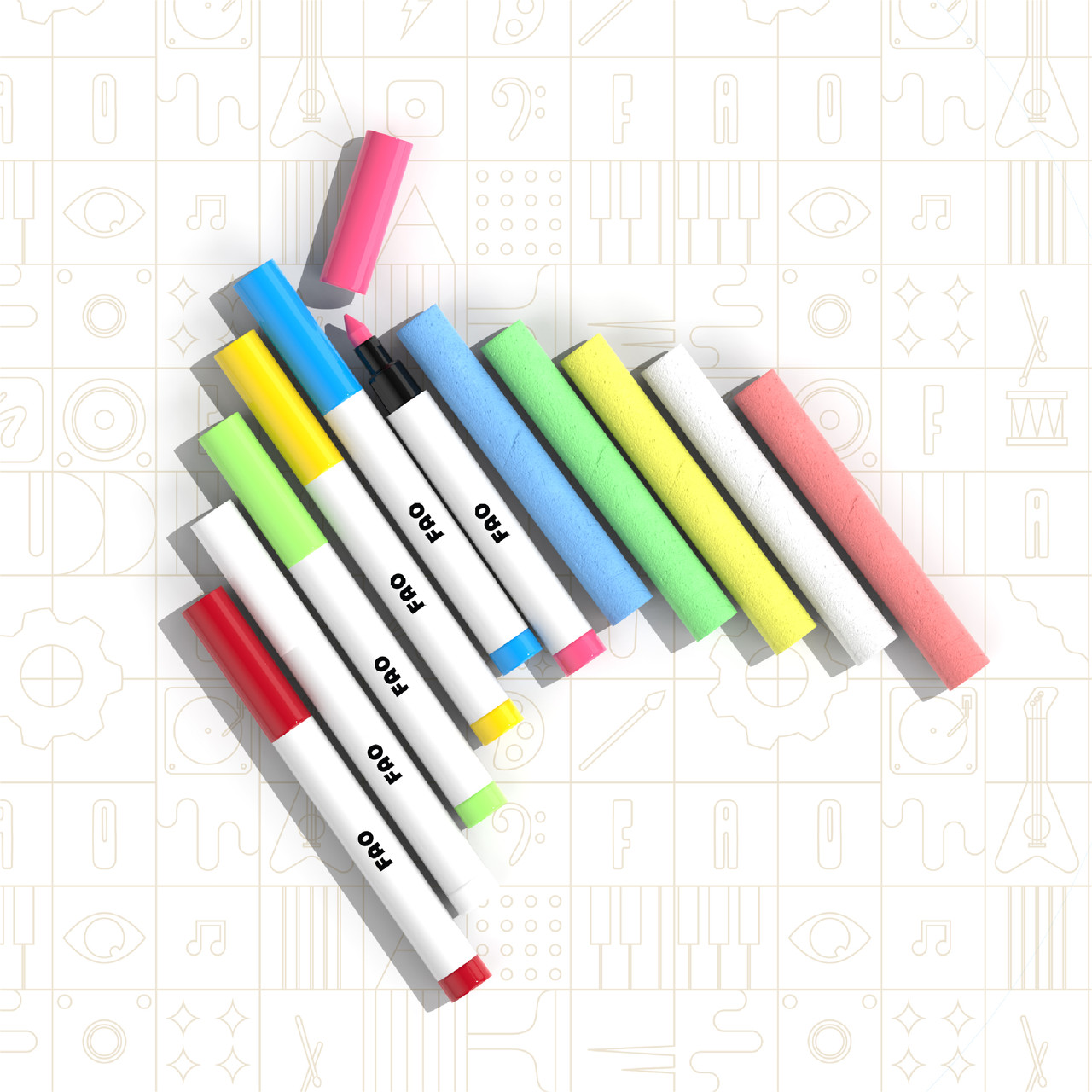 F.A.O. Schwarz Sketch & Glow Easel 3-In-1 Art Studio 15pcs