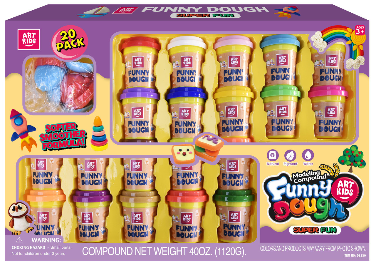Funny Dough Super Fun 20pcs + 12 Cut Moulds