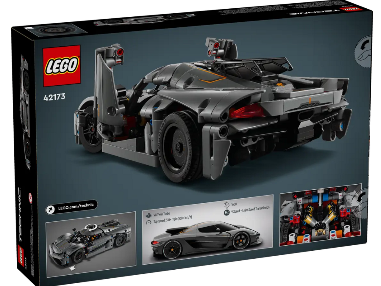 LEGO Technic Koenigsegg Jesko Absolut Grey Hypercar 42173