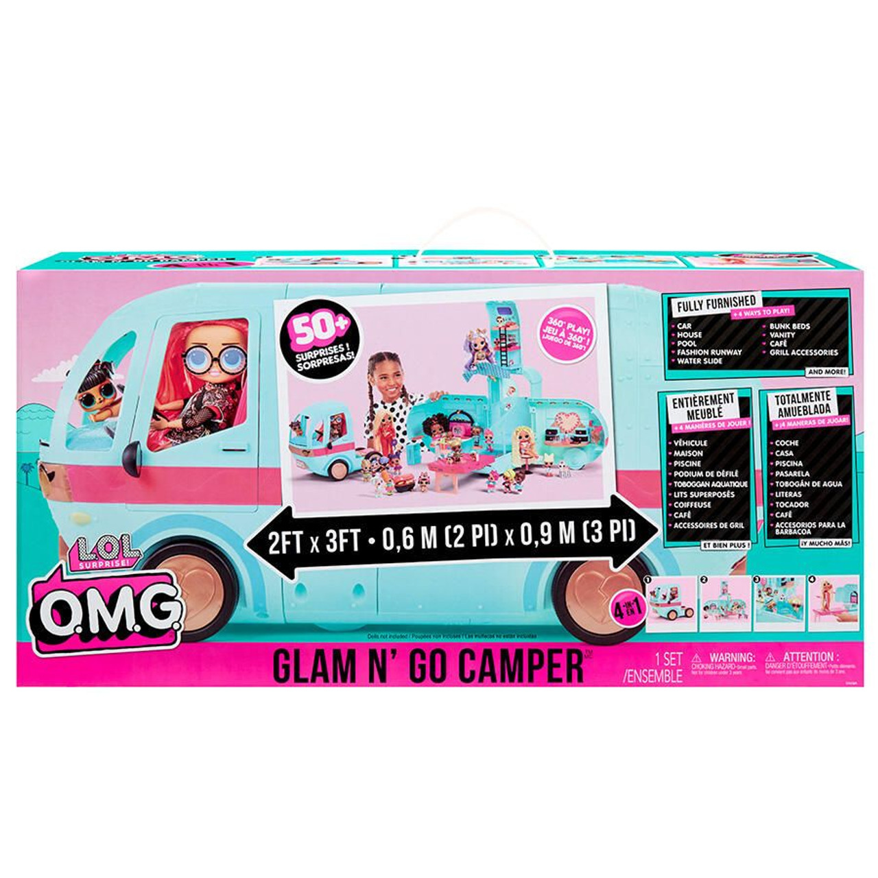 L.O.L. Surprise! OMG Glam N' Go Camper Playset with 50+ Surprises and 360° Play