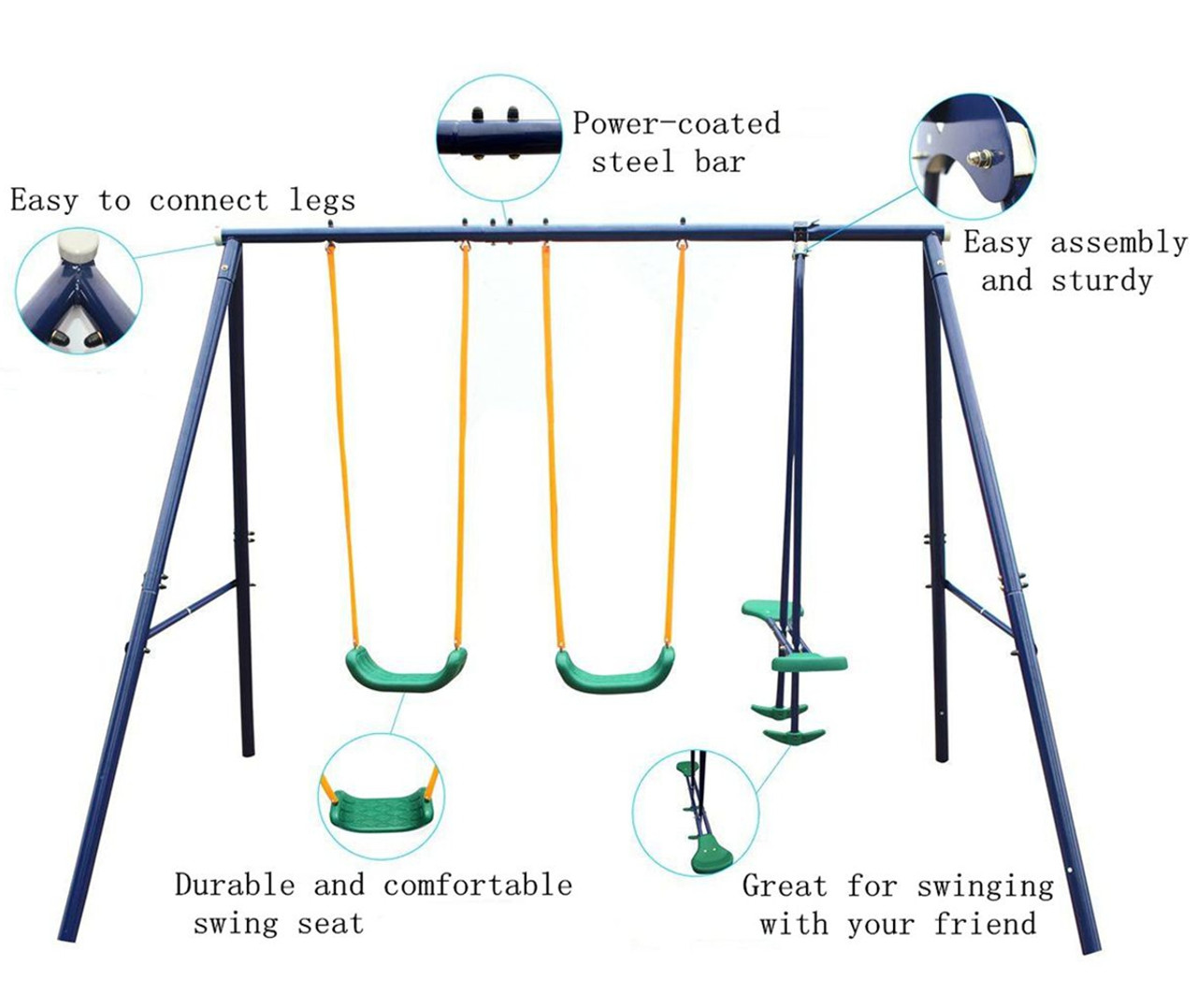 4 Station Swing Set