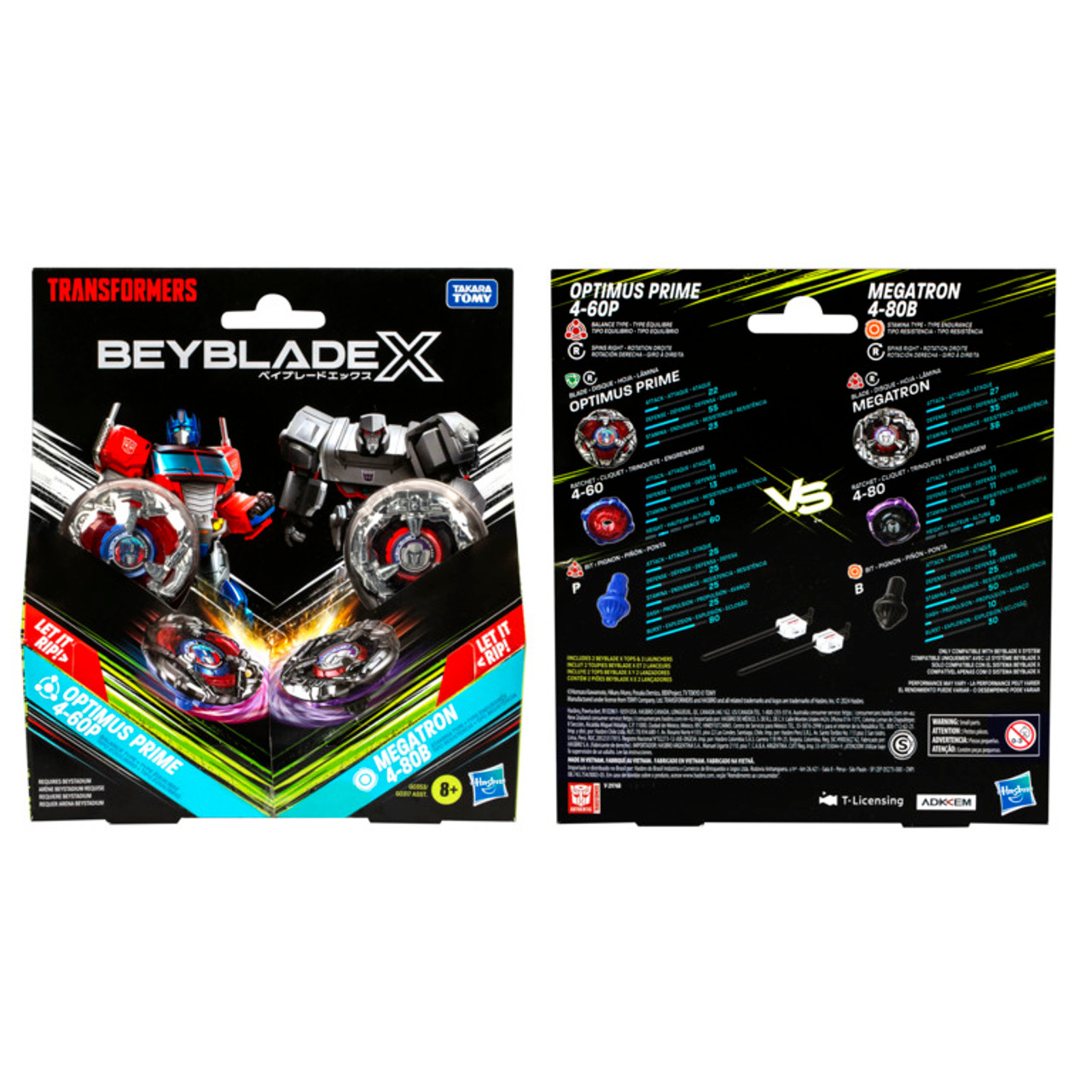 Beyblade X Transformers Collab Optimus Prime vs. Megatron Multipack Set