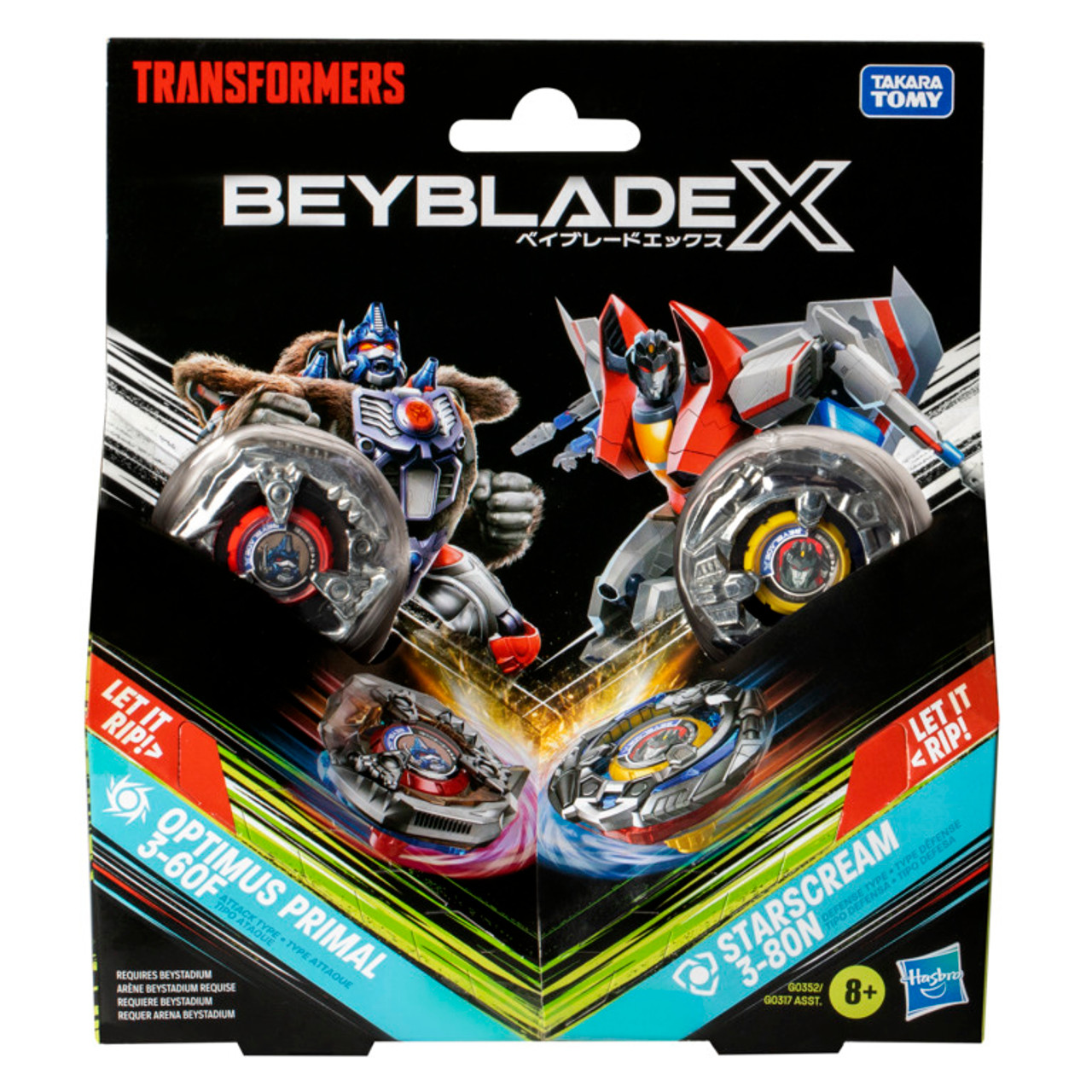 Beyblade X Transformers Collab Optimus Prime vs. Megatron Multipack Set