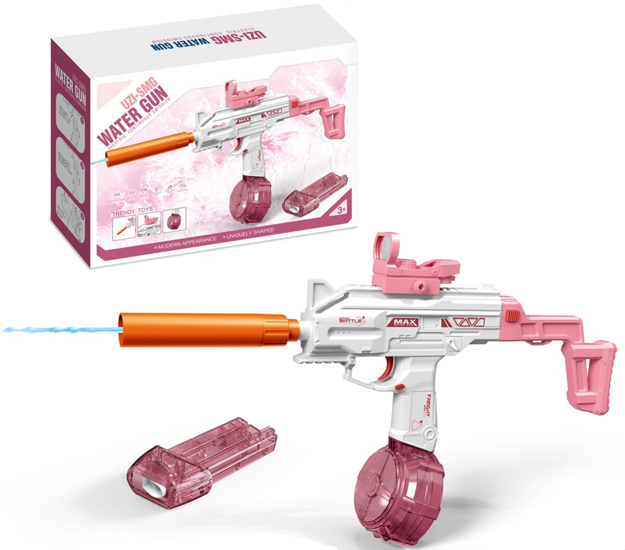 Electric Uzi Water Gun - Pink