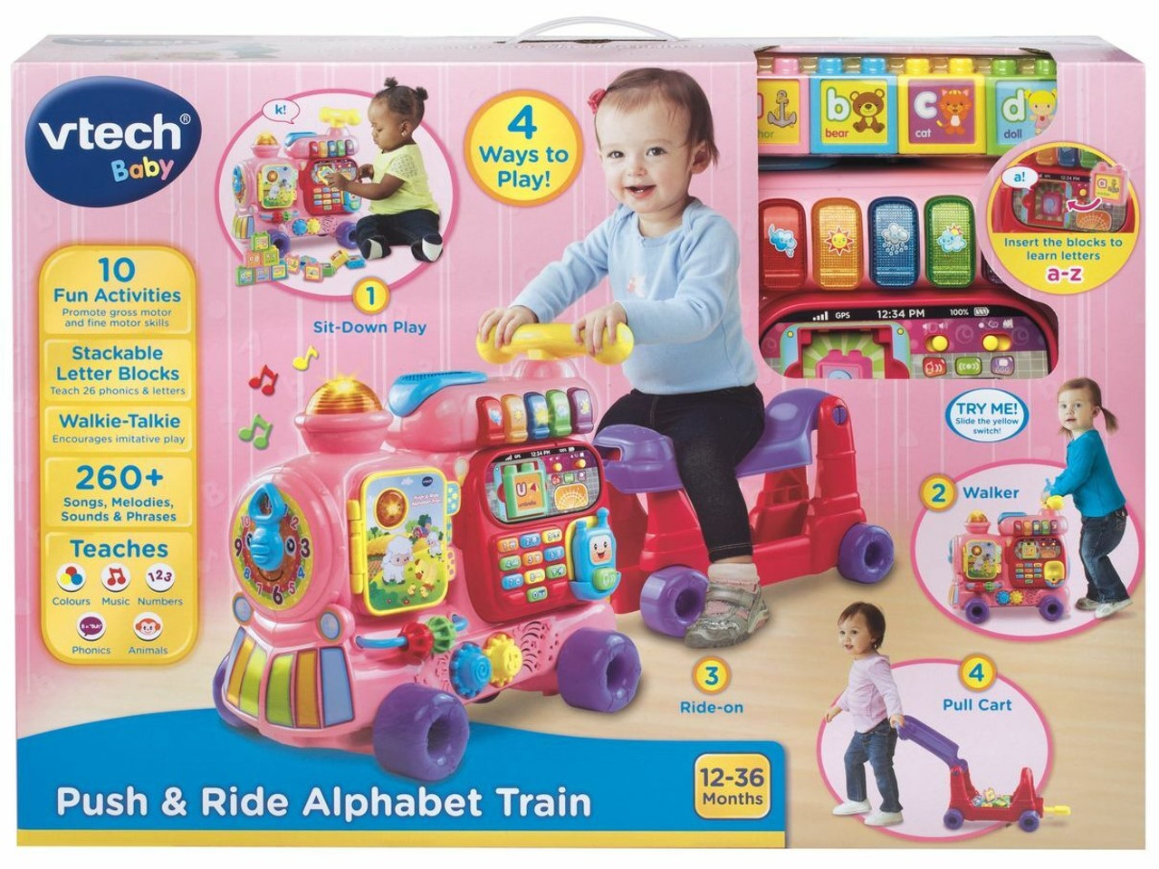 Vtech Push & Ride Alphabet Train - Pink