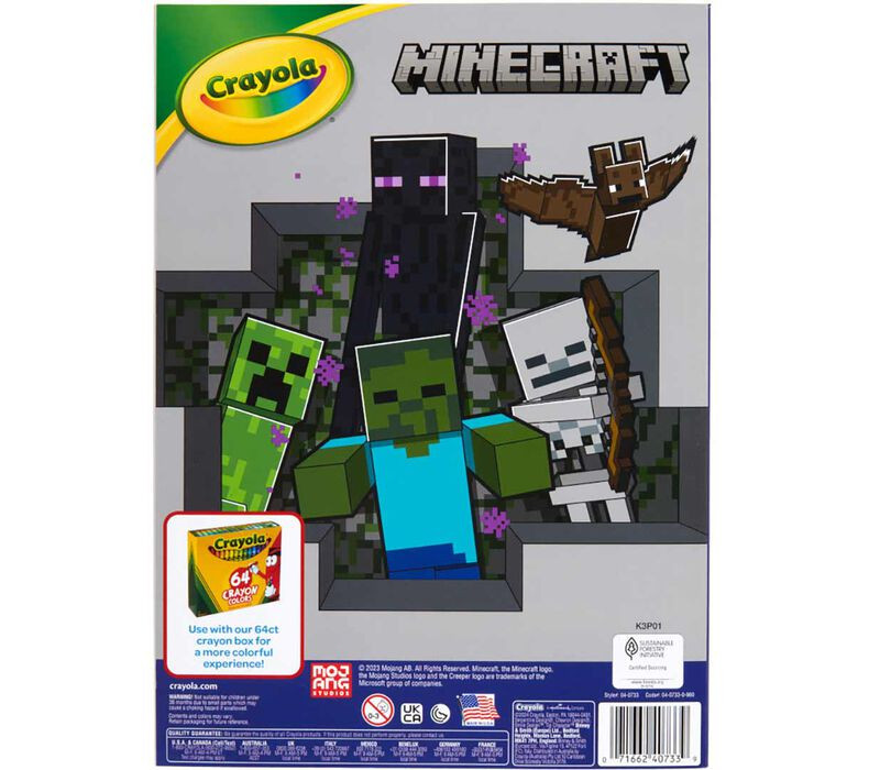 Crayola Minecraft Colouring Book with Sticker Sheet 96 Pages