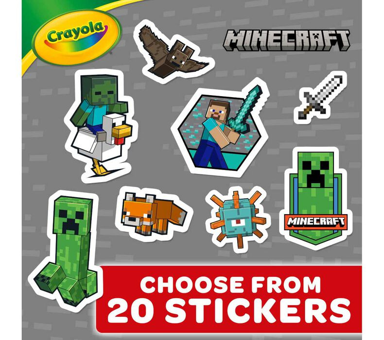 Crayola Minecraft Colouring Book with Sticker Sheet 96 Pages