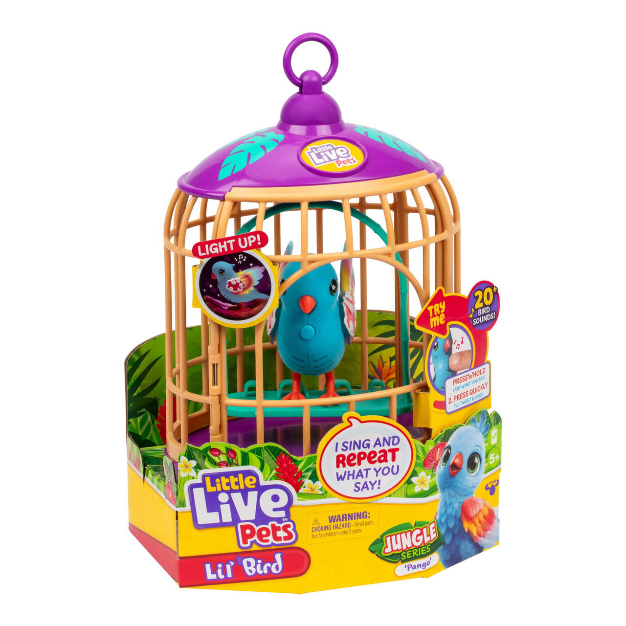 Little Live Pets Lil' Bird & Cage - Jungle Series Pango