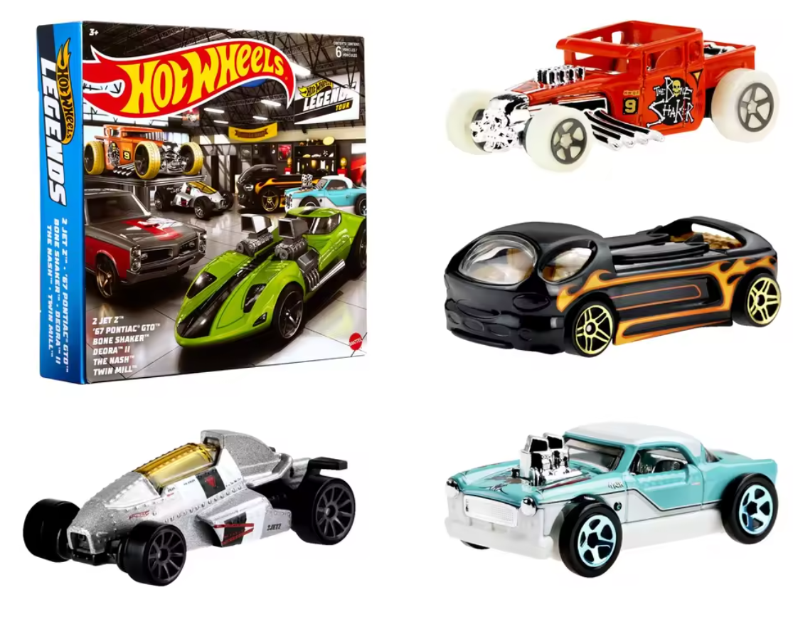 Hot Wheels Die-Cast Cars European Themed 6-Pack