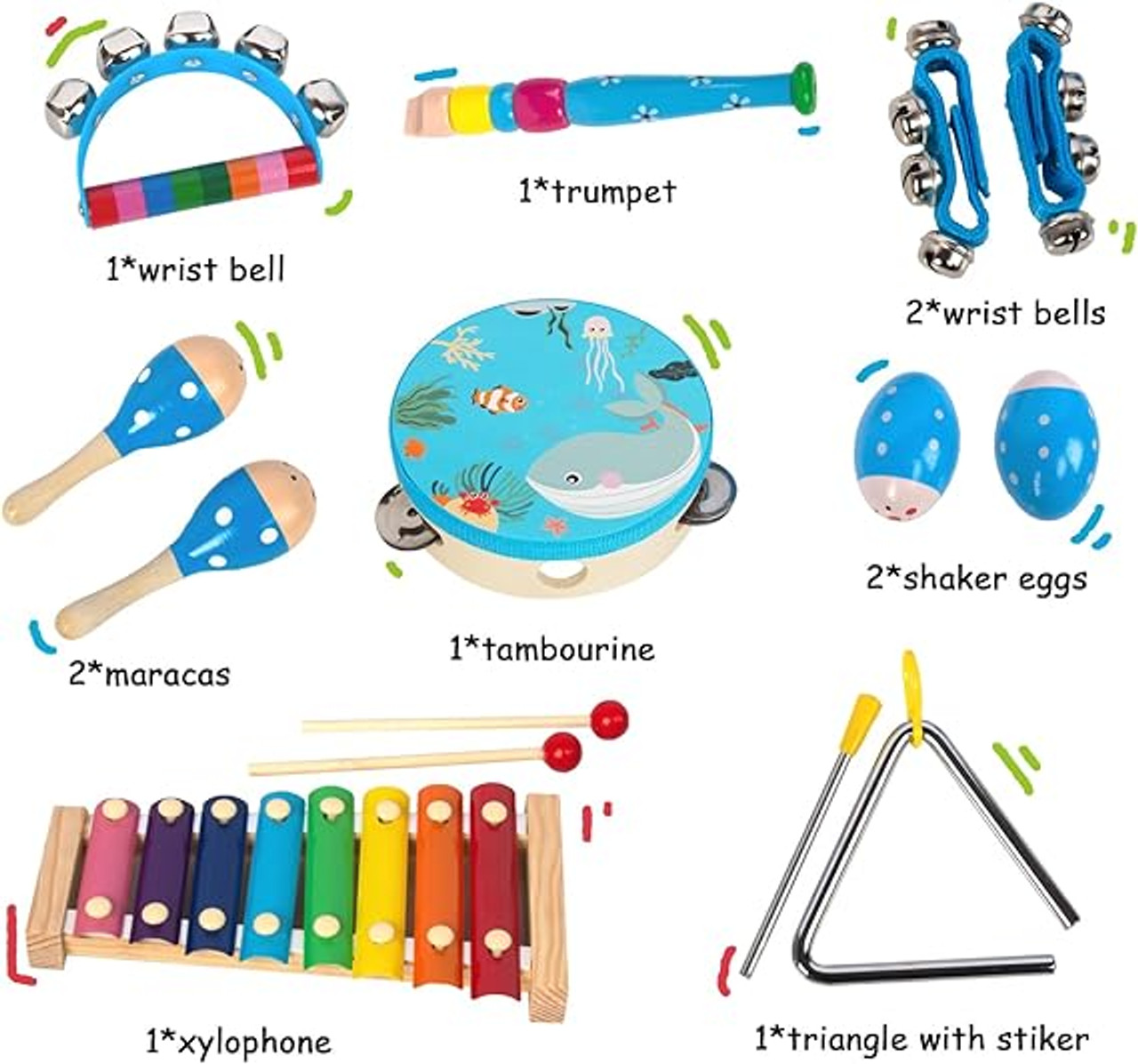 Blue Music Set with Bag 14pcs