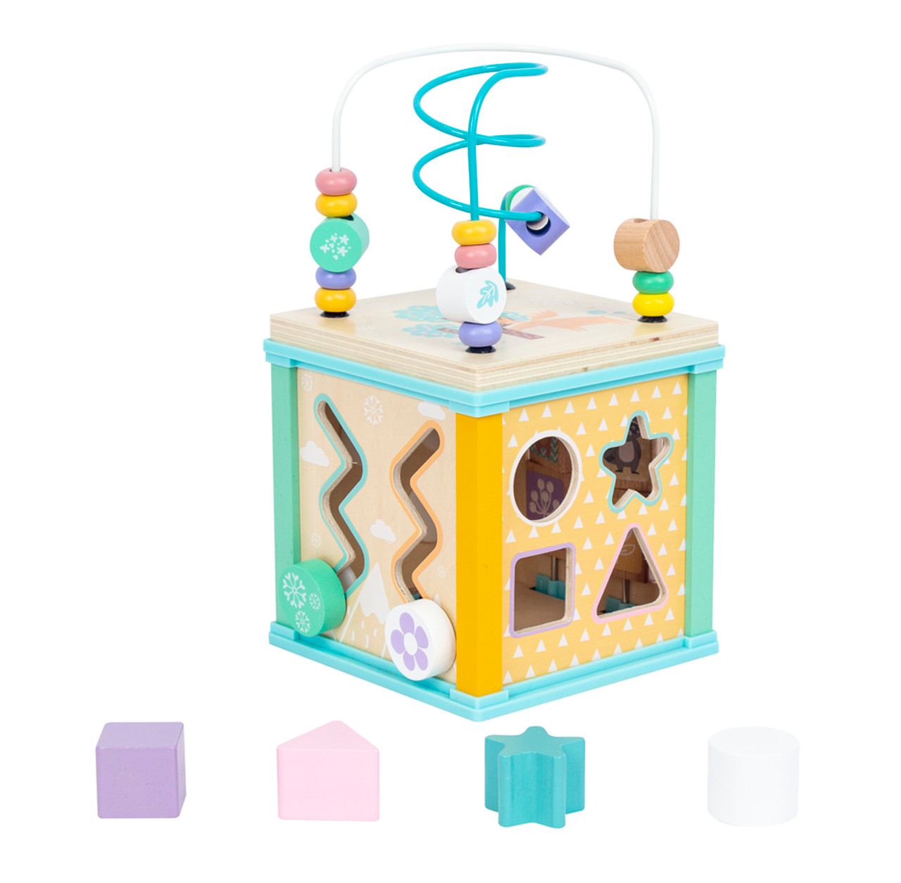 Wonder Co Grow Aqua Wooden Activity Cube