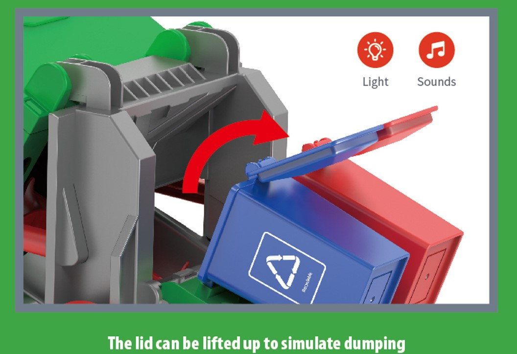 Hero Rides Giant Garbage Truck 1:10 Scale