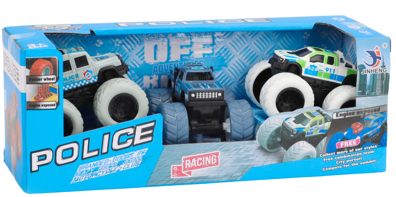 Police Monster Car Off Road 3pcs