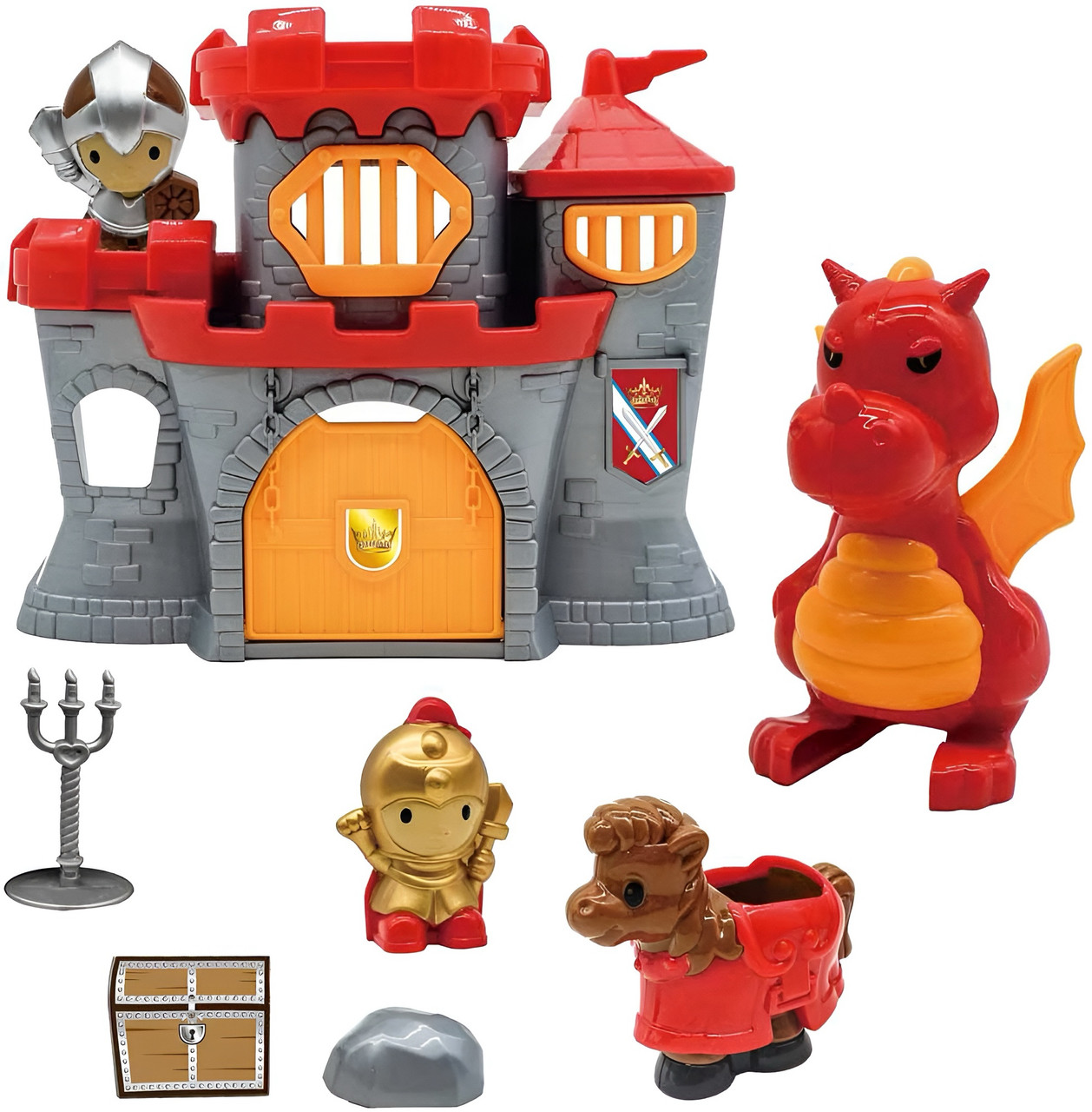 Castle Playset with Knight & Dragon Toy