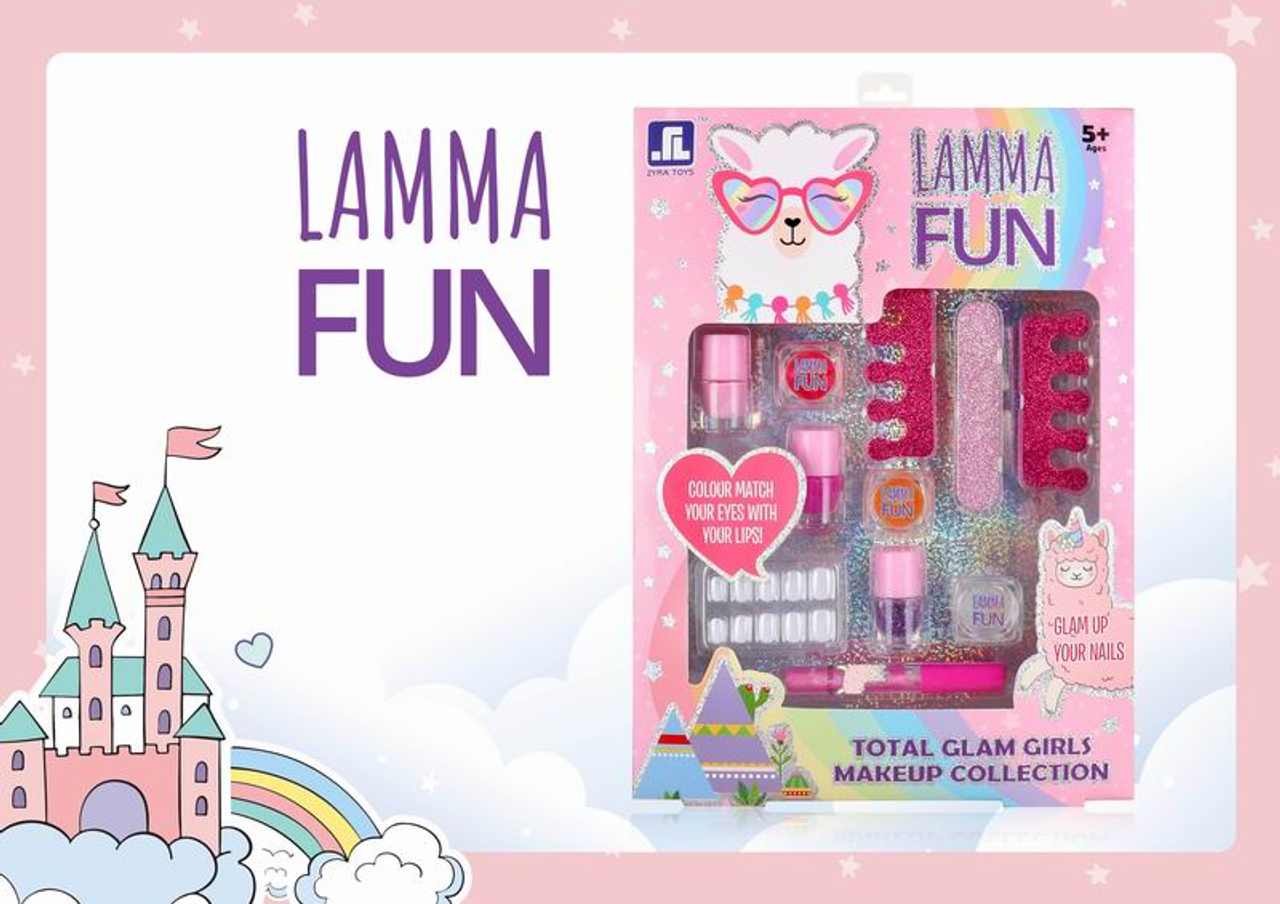 Sparkling Llama Glam Girls Makeup Collection Beauty Kit - DIY Nail Art Kit & Lip Gloss Sparkling Llama Glam Girls Makeup Collection Beauty Kit - DIY Nail Art Kit & Lip Gloss