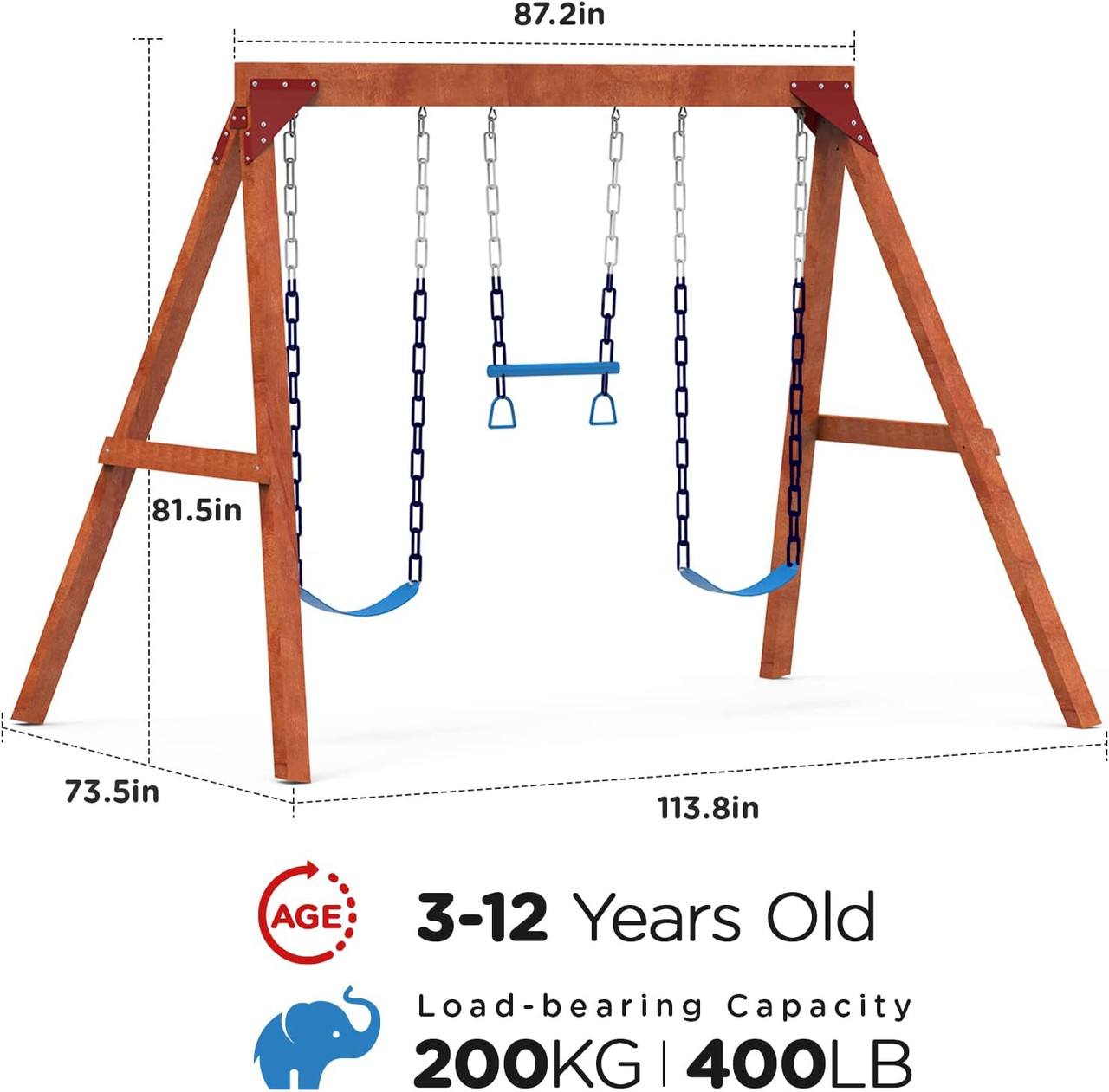 Backyard Blitz Deluxe Wooden Swing Set
