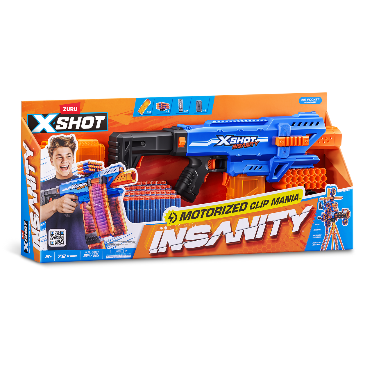 Zuru XShot Insanity Motorised Clip Blaster & 72 Darts Zuru XShot Insanity Motorised Clip Blaster & 72 Darts